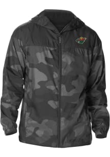 Columbia Minnesota Wild Mens Black Heat Seal Camo Flash Challenger Light Weight Jacket