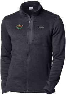 Columbia Minnesota Wild Mens Black Heat Seal Sweater Weather Medium Weight Jacket