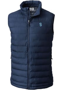 Columbia Seattle Kraken Mens Navy Blue Heat Seal Powder Lite Vest Sleeveless Jacket