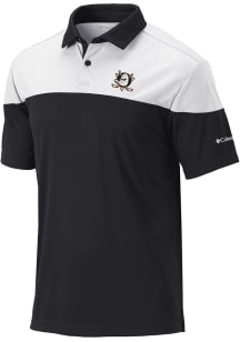 Columbia Anaheim Ducks Mens Black Heat Seal Omni Wick Best Ball Short Sleeve Polo