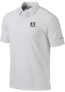 Columbia Anaheim Ducks Mens White Heat Seal Omni Wick Drive Short Sleeve Polo