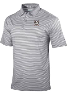 Columbia Anaheim Ducks Mens Grey Heat Seal Golden Hills Polo Short Sleeve Polo