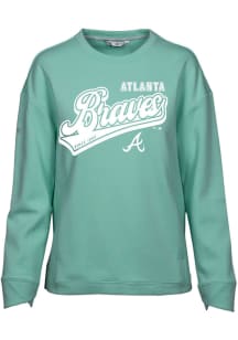 Levelwear Atlanta Braves Womens Green Fiona Sweep Crew Sweatshirt