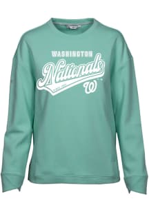 Levelwear Washington Nationals Womens Green Fiona Sweep Crew Sweatshirt
