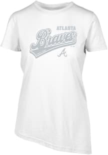 Levelwear Atlanta Braves Womens White BIRCH Sweep Short Sleeve T-Shirt