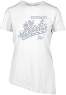 Levelwear Cincinnati Reds Womens White BIRCH Sweep Short Sleeve T-Shirt