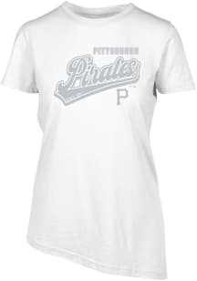 Levelwear Pittsburgh Pirates Womens White BIRCH Sweep Short Sleeve T-Shirt