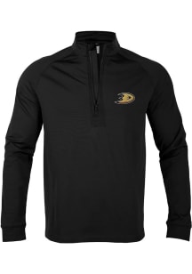 Levelwear Anaheim Ducks Youth Black Calibre Jr Long Sleeve Quarter Zip Shirt