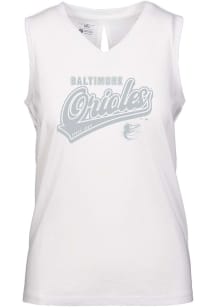 Levelwear Baltimore Orioles Womens White Paisley Sweep Tank Top