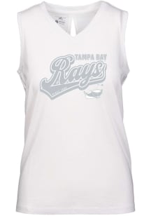 Levelwear Tampa Bay Rays Womens White Paisley Sweep Tank Top