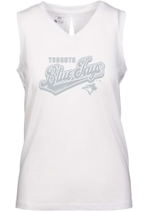 Levelwear Toronto Blue Jays Womens White Paisley Sweep Tank Top