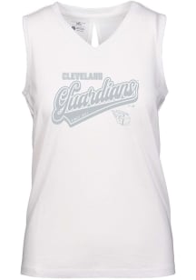 Levelwear Cleveland Guardians Womens White Paisley Sweep Tank Top