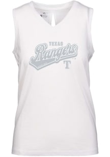 Levelwear Texas Rangers Womens White Paisley Sweep Tank Top