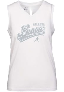 Levelwear Atlanta Braves Womens White Paisley Sweep Tank Top