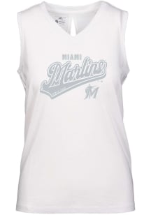 Levelwear Miami Marlins Womens White Paisley Sweep Tank Top