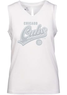 Levelwear Chicago Cubs Womens White Paisley Sweep Tank Top