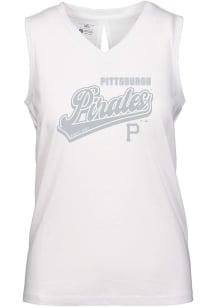 Levelwear Pittsburgh Pirates Womens White Paisley Sweep Tank Top
