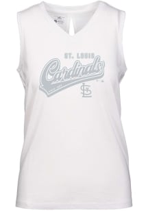 Levelwear St Louis Cardinals Womens White Paisley Sweep Tank Top