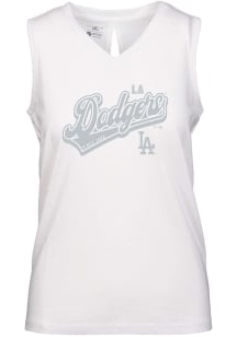 Levelwear Los Angeles Dodgers Womens White Paisley Sweep Tank Top