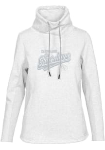 Levelwear Cleveland Guardians Womens White LOOP Sweep Long Sleeve Pullover
