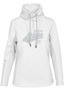 Levelwear Oakland Athletics Womens White LOOP Sweep Long Sleeve Pullover