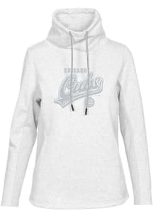 Levelwear Chicago Cubs Womens White LOOP Sweep Long Sleeve Pullover