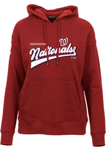 Levelwear Washington Nationals Womens Red ADORN Vintage Team Hooded Sweatshirt