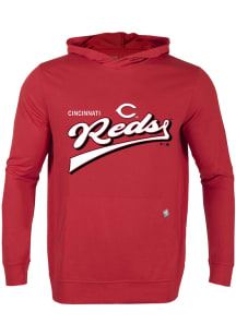 Levelwear Cincinnati Reds Mens Red RELAY Vintage Team Long Sleeve Hoodie