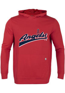 Levelwear Los Angeles Angels Mens Red RELAY Vintage Team Long Sleeve Hoodie