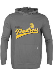 Levelwear San Diego Padres Mens Grey RELAY Vintage Team Long Sleeve Hoodie