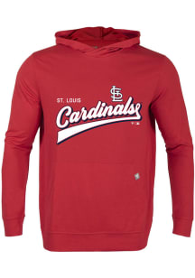 Levelwear St Louis Cardinals Mens Red RELAY Vintage Team Long Sleeve Hoodie
