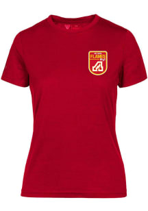 Levelwear Atlanta Flames Womens Red Maddox Retro Patch Short Sleeve T-Shirt