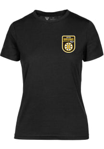Levelwear Boston Bruins Womens Black Maddox Retro Patch Short Sleeve T-Shirt