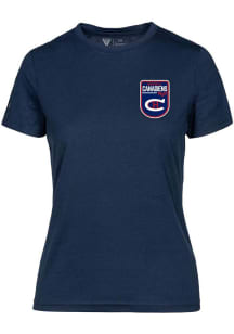 Levelwear Montreal Canadiens Womens Navy Blue Maddox Retro Patch Short Sleeve T-Shirt