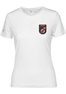 Levelwear New Jersey Devils Womens White Maddox Retro Patch Short Sleeve T-Shirt