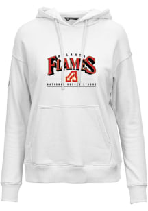 Levelwear Atlanta Flames Womens White Adorn Vintage Spellout Hooded Sweatshirt