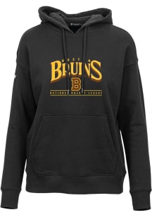 Levelwear Boston Bruins Womens Black Adorn Vintage Spellout Hooded Sweatshirt