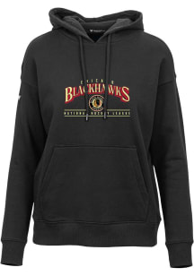Levelwear Chicago Blackhawks Womens Black Adorn Vintage Spellout Hooded Sweatshirt
