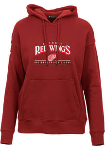 Levelwear Detroit Red Wings Womens Red Adorn Vintage Spellout Hooded Sweatshirt