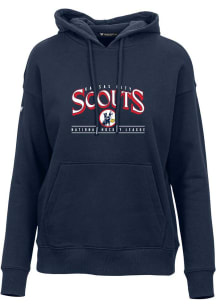 Levelwear Kansas City Scouts Womens Navy Blue Adorn Vintage Spellout Hooded Sweatshirt