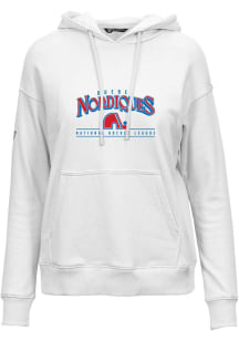 Levelwear Quebec Nordiques Womens White Adorn Vintage Spellout Hooded Sweatshirt
