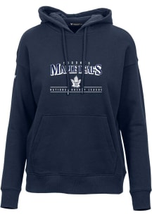 Levelwear Toronto Maple Leafs Womens Navy Blue Adorn Vintage Spellout Hooded Sweatshirt
