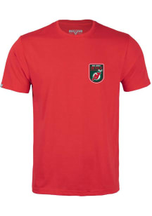 Levelwear New Jersey Devils Red Richmond Retro Patch Short Sleeve T Shirt