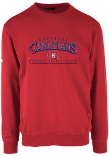 Levelwear Montreal Canadiens Mens Red Zane Vintage Spellout Long Sleeve Crew Sweatshirt