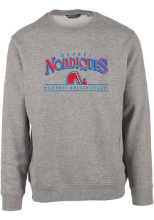 Levelwear Quebec Nordiques Mens Grey Zane Vintage Spellout Long Sleeve Crew Sweatshirt