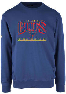 Levelwear St Louis Blues Mens Blue Zane Vintage Spellout Long Sleeve Crew Sweatshirt