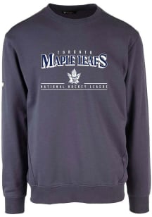 Levelwear Toronto Maple Leafs Mens Navy Blue Zane Vintage Spellout Long Sleeve Crew Sweatshirt