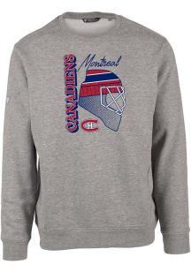Levelwear Montreal Canadiens Mens Grey Zane Retro Netminder Long Sleeve Crew Sweatshirt