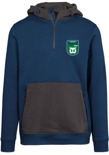 Levelwear Hartford Whalers Mens Navy Blue Chicane Retro Patch Long Sleeve Hoodie