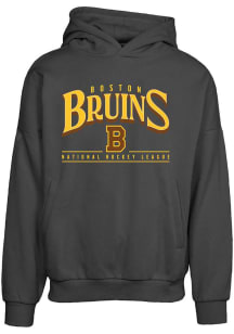 Levelwear Boston Bruins Mens Black Contact Vintage Spellout Long Sleeve Hoodie